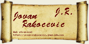 Jovan Rakočević vizit kartica